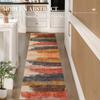 Ciicool 2x6 Washable Runner Rug, Modern Abstract Hallway Rug Runner, Non-Slip Thin Accent Rugs Lightweight Red Yellow Brown Print Distressed Carpet Runners for Laundry Entryway Bedroom Kitchen Indoor view 2