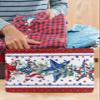4th of July Star Waterproof Fabric Storage Basket for Organizing Bedroom Bathroom Laundry Room Collapsible Storage Bin Eucalyptus Leaves Decorative Shelf Basket for Gifts Empty view 2