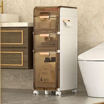 POLGDW Slim Bathroom Storage Cabinet Waterproof Gap Organizer Toilet Paper Cabinet Kitchen Storage & Organization Under Sink Organizer Small Footprint: 25cm W * 37.5cm D