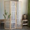 3 Panels Foldable Room Dividers Bohemian Hand-Woven Solid Wood Screen Photo Decorative Screen Freestanding Folding Privacy Screens for Home Office,Living Room view 1