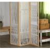 3 Panels Foldable Room Dividers Bohemian Hand-Woven Solid Wood Screen Photo Decorative Screen Freestanding Folding Privacy Screens for Home Office,Living Room view 4