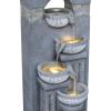 42.52" Outdoor Garden Water Fountain with Lights Floor-Standing 4 Tiers Cascading Large Waterfall Fountain for Patio, Backyard, Deck, Porch and Home Art Decor view 4
