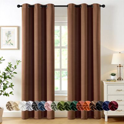MIULEE Blackout Curtains for Bedroom Living Room 2 Panels, Thermal Insulated Room Darkening Drapes Grommet Noise Reducing Light Blocking Window Treatments 72 Inches Long 40x72 Inch Mocha Brown