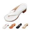 2025 Womens Chunky Heel Thong Sandals Flip Flops Slip On Square Open Toe Slippers Low Stacked Heeled Mules,Summer Wedges Casual Shoes,Comfortable Low Heels Slides view 2