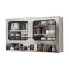 LVLDAWA Stainless Steel Wall Cabinet, Wall Mounted Kitchen Storage Cabinet, Double Glass Door Storage Shelf with Adjustable Shelves for Garage Office Kitchen(100x30x70cm) view 1
