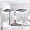 Alipis 2pcs Stainless Steel Chopsticks Storage Container Draining Rack Silverware Organizer view 4