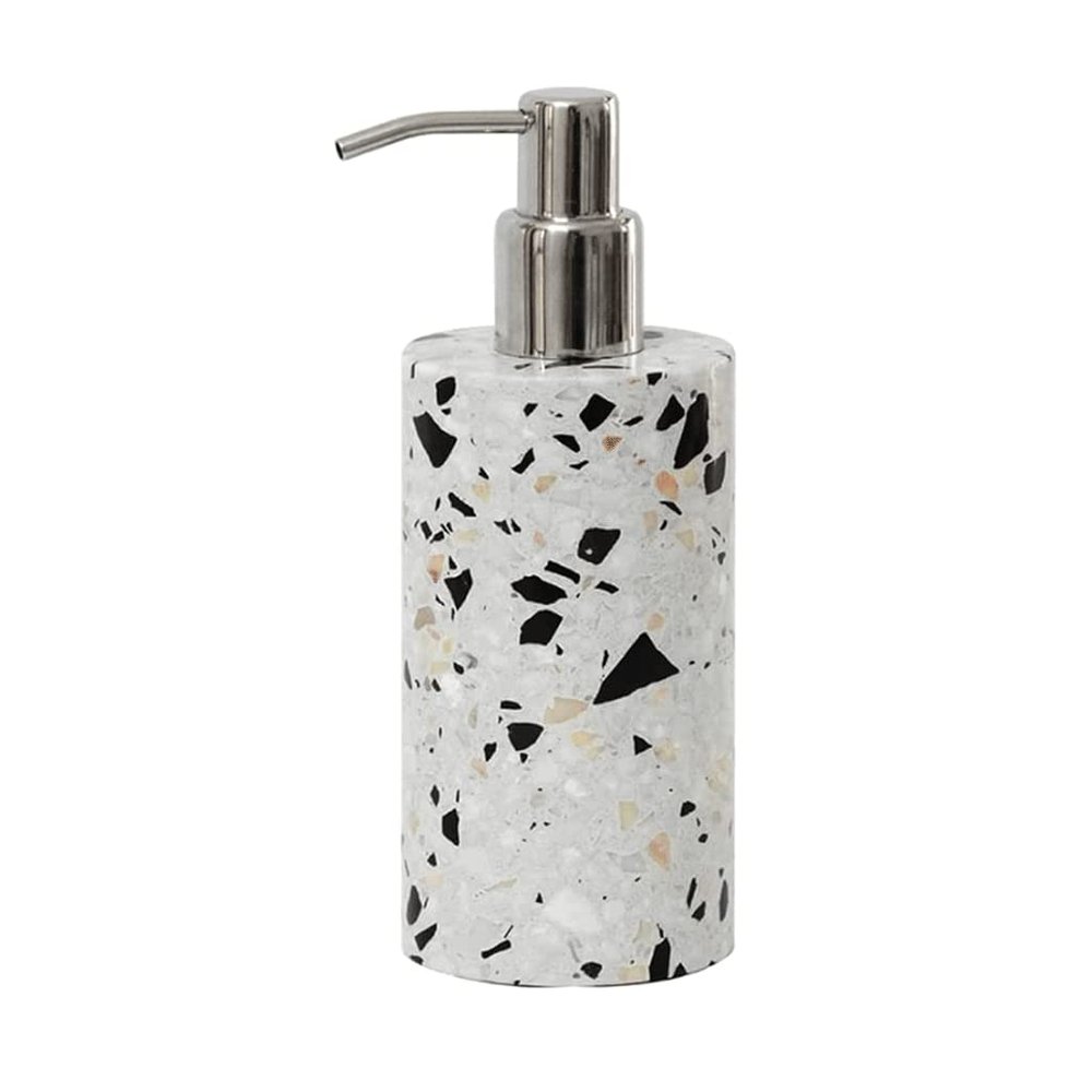 Soap Dispenser Unique Terrazzo Lotion Bottle Refillable Use Lotion Dispensers Durable Soap Pump Dispenser 8.4 Oz Soap (A)