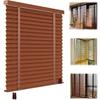 Cordless Wood Windows Blinds, Light Filtering Thermal Insulation Faux Wood Blinds for Indoor Windows Woodtone, Room Darkening Shades for Windows and Doors(Dark red-Brown) view 1