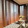 Cordless Wood Windows Blinds, Light Filtering Thermal Insulation Faux Wood Blinds for Indoor Windows Woodtone, Room Darkening Shades for Windows and Doors(Dark red-Brown) view 3