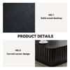 YSJZYBF Square Coffee Table for Living Room, Modern Handcraft Solid Wood Drum Coffee Table with Sturdy Pedestal Shaped Tea Table Apartment Small Space,35.43''D13.78''H (Matt Black) view 4