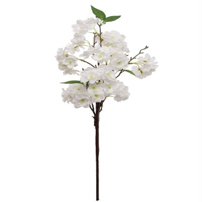 2-Pack 25" Artificial White Cherry Blossom Spray Realistic Silk Floral Stems for Home, Wedding & Event Decor Lifelike Faux Cherry Blossom Branches