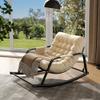 Double Comfortable Soft Cushion for Bedroom Rocking Chair, Modern Breathable Garden Lounger, Armrests Rocking Chair for Living Room, with Side Pockets Zero Gravity Chairs, Ergonomic Chairs view 1