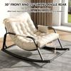Double Comfortable Soft Cushion for Bedroom Rocking Chair, Modern Breathable Garden Lounger, Armrests Rocking Chair for Living Room, with Side Pockets Zero Gravity Chairs, Ergonomic Chairs view 3