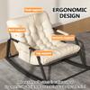 Double Comfortable Soft Cushion for Bedroom Rocking Chair, Modern Breathable Garden Lounger, Armrests Rocking Chair for Living Room, with Side Pockets Zero Gravity Chairs, Ergonomic Chairs view 4