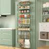 Moforoco Sage Green Over The Door Pantry Organizer, Pantry Door Organizer Shelves, Kitchen Organizers and Storage, Hanging Basket Wall Spice Rack Seasoning Shelves view 1