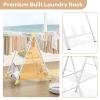 APEXCHASER Drying Rack for Clothing Foldable, Metal Laundry Rack Collapsible, Ultra Thin Gullwing Clothes Airer with Adjustable Height for Towel Baby Clothes Indoor Outdoor Laundry Room, White view 3