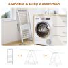 APEXCHASER Drying Rack for Clothing Foldable, Metal Laundry Rack Collapsible, Ultra Thin Gullwing Clothes Airer with Adjustable Height for Towel Baby Clothes Indoor Outdoor Laundry Room, White view 4