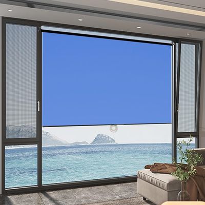One-Way Privacy Window Film Roller Shade Wide 12-58 Inches Daytime Use Sun Blocking & UV Protection for Home Office/Study, No Drill Cordless PET Blinds to Protect Furniture from Heat(Blue,38''W x 79''