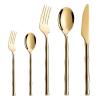 90 Piece Silverware Set Service for 18,bamboo joint Stainless Steel Flatware Set Home,18/8 stainless steel set Include Fork Knife Spoon Set Gifts from family and friendsGoldenNordic style view 1