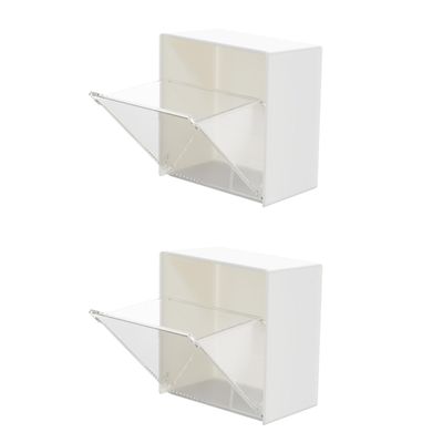 Angoily 2Pcs Plastic Storage Box Set Hanging Sundries Organizer Hinged Lid for Office and Craft Supplies Storage Container for Home and Desk Organization