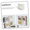 Angoily 2Pcs Plastic Storage Box Set Hanging Sundries Organizer Hinged Lid for Office and Craft Supplies Storage Container for Home and Desk Organization view 3