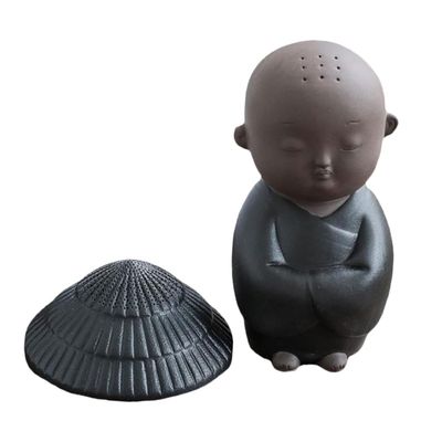 PRETYZOOM Ceramic Tea PET Adornment Mini Monk Ornament for Loose Leaf Tea