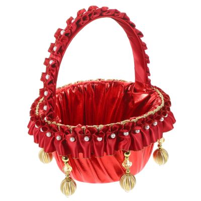 Unomor Wedding Flower Girl Elegant Style Flower Basket for Flower Girl Wedding Party Decorati