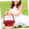 Unomor Wedding Flower Girl Elegant Style Flower Basket for Flower Girl Wedding Party Decorati view 4