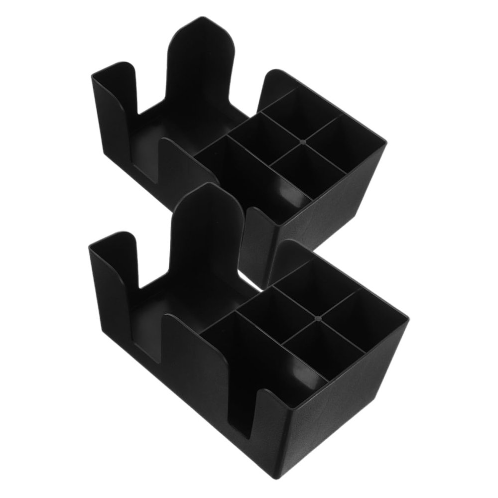 Healifty Elegant Countertop Bar Organizer 2 Pack Tea Bag Storage Boxes Pp Material Napkin Stirrer Holder