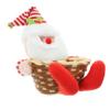 TOPPERFUN Santa Claus Candy Storage Basket Xmas Candy Holder Decorative Basket for Holiday Treats Snowman Design for Festive Table Decor and Snack Storage view 1