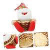 TOPPERFUN Santa Claus Candy Storage Basket Xmas Candy Holder Decorative Basket for Holiday Treats Snowman Design for Festive Table Decor and Snack Storage view 3