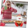TOPPERFUN Santa Claus Candy Storage Basket Xmas Candy Holder Decorative Basket for Holiday Treats Snowman Design for Festive Table Decor and Snack Storage view 4