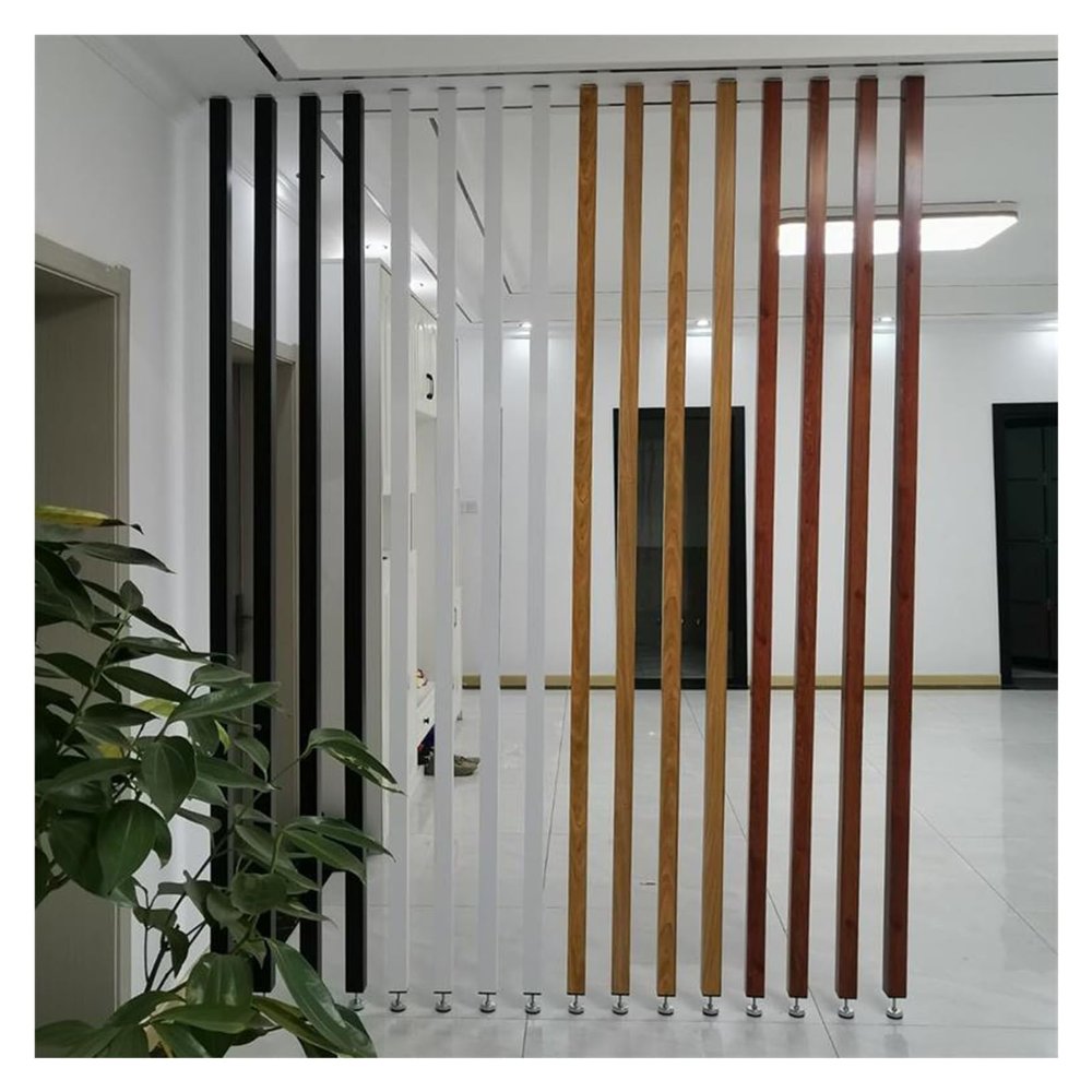 Wood Slat Room Dividers Floor to Ceiling 9ft 8ft 7ft 6ft 5ft 4ft, Screen Wall Partition Room Divider Wooden Slats Post, Room Separation Deviders Column for Home Apartment Entrance Decor(Wood 1Pc Heigh