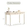 GRIPITHPY Mid Century Modern Desk,Rubber Wood Desks with Drawers,Simple Style Writing Table Workstation for Bedroom,Living Room Home Office(80 * 60 * 75cm/31.5 * 23.6 * 29.5 in, White) view 2