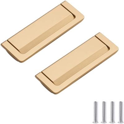 DJFKDYHPE Pull Handle for Kitchen Cabinet Door Handles Drawer Knobs 2pcs Invisible Handles Hidden Concealed Zinc Alloy Cabinet Drawer Knobs Pull Flush Cupboard Handle Kitchen Furniture Dresser Doors (