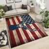 American Flag Carpet - Bathroom Rug 3x4 - Deer Head Rugs for Bedroom Wooden Board Floor Mat - Soft & Non Slip & Washable Rugs for Living Room - American Countryside Decor view 2