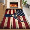 American Flag Carpet - Bathroom Rug 3x4 - Deer Head Rugs for Bedroom Wooden Board Floor Mat - Soft & Non Slip & Washable Rugs for Living Room - American Countryside Decor view 3