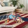 American Flag Carpet - Bathroom Rug 3x4 - Deer Head Rugs for Bedroom Wooden Board Floor Mat - Soft & Non Slip & Washable Rugs for Living Room - American Countryside Decor view 4
