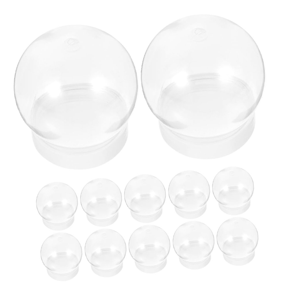 ABOOFAN 12pcs Clear Plastic Water Globes for Christmas Crafts Empty Snow Globes for Creative Decoration Capacity for Holiday Projects and Festive Activities
