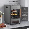 8-Layer Electric Steak Broiler, Commercial/Home Countertop Oven, 0-30mins Timer, 800 Heating Temp, Automatic Steak Grill Machine, LCD Touch Panel, Air Fryer Oven,Grey-110V view 2