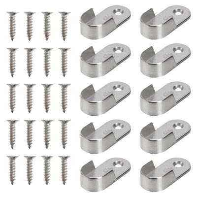 Closet Rod Brackets 100Pcs Oval Closet Rod End Supports Furniture Accessories Wardrobe Tube Support Bracket Clothes Hanging Rod Holder for Closet Bathroom