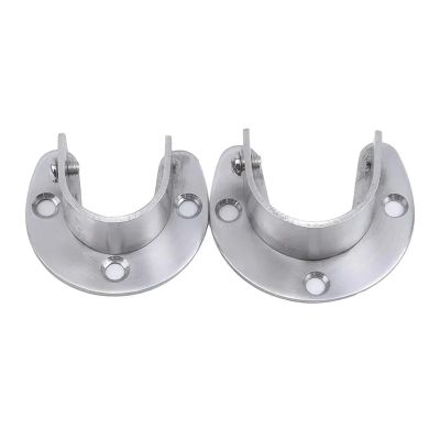 Closet Rod Brackets 20Pcs Stainless Steel Flange Seat Wardrobe Hanger Rod Fixing Hardware Accessories Curtain Rod Tube Hook for Closet Bathroom(25mm 2pc)