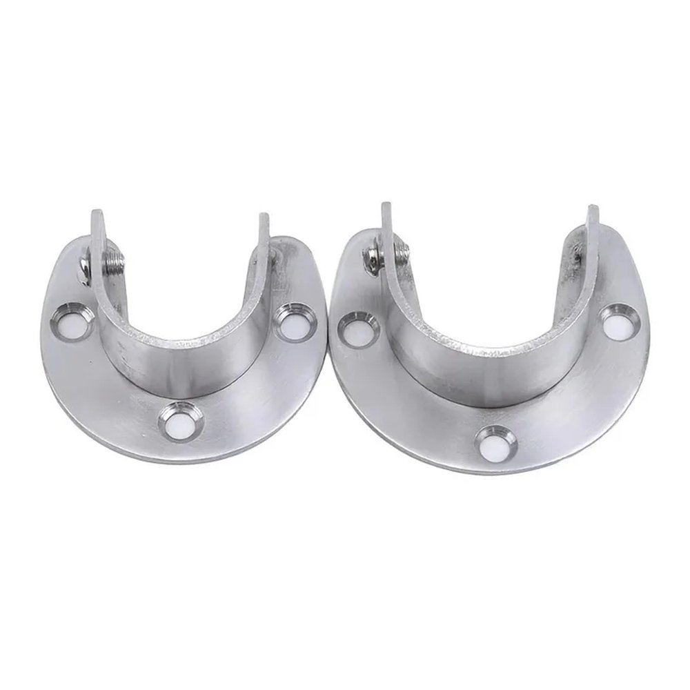Closet Rod Brackets 20Pcs Stainless Steel Flange Seat Wardrobe Hanger Rod Fixing Hardware Accessories Curtain Rod Tube Hook for Closet Bathroom(25mm 2pc)
