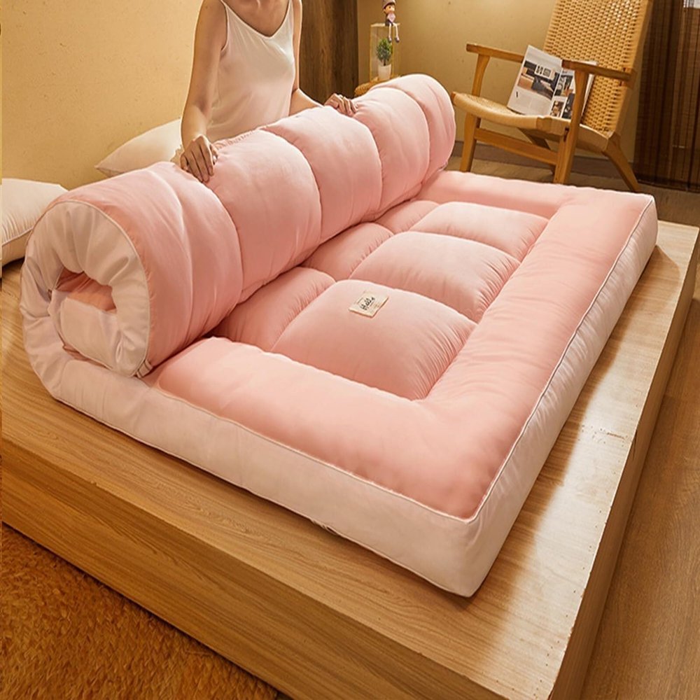 Portable Guest Mattress, Foldable Student Dormitory Sleeping mat, Full Size Guest Floor mat, Queen Size Mattress for Single Bed, Double Bed