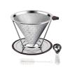 Pour Over Coffee Dripper 1-4 Cup 800 Mesh Inner Mesh Reusable Pour Over Filter Stainless Steel Coffee Strainer for Travel Coffee Dripper Easy to Clean Paperless Pour Over Coffee Maker view 1