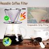 Pour Over Coffee Dripper 1-4 Cup 800 Mesh Inner Mesh Reusable Pour Over Filter Stainless Steel Coffee Strainer for Travel Coffee Dripper Easy to Clean Paperless Pour Over Coffee Maker view 3