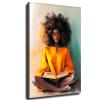 Black Woman Reading Framed Poster, Black Bohemian Art, African America Black Woman Wall Art, Black Girl Art For Living Room Ready To Hang (Framed,1624 inch) view 1