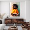 Black Woman Reading Framed Poster, Black Bohemian Art, African America Black Woman Wall Art, Black Girl Art For Living Room Ready To Hang (Framed,1624 inch) view 3