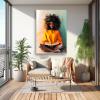 Black Woman Reading Framed Poster, Black Bohemian Art, African America Black Woman Wall Art, Black Girl Art For Living Room Ready To Hang (Framed,1624 inch) view 4
