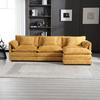 112" Modular Sectional Sofa, Convertible L Shaped 3-Seat Sofa Couch with Chaise Sectional Couches,Comfy Polyester Upholstered Sofa Sleeper for Living Room,Apartment, Studio, Office (Yellow Cloud Sofa) view 3